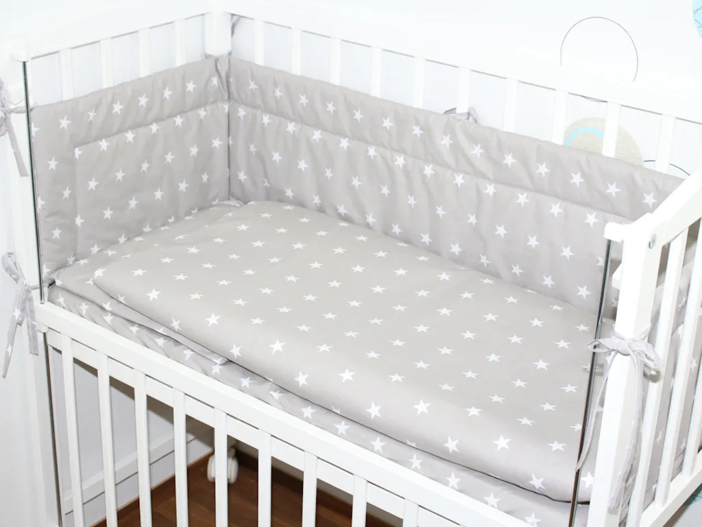 Baby Bettwäsche für Beistellbett 40x90cm Set mit Nestchen Spannbettlaken 6 teilig - D03